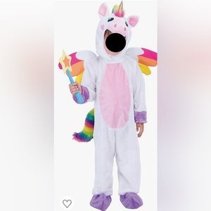 Kids Halloween Unicorn Costume Jumpsuit with Wings & Star Wand Size Small (5-7)